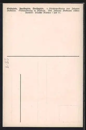 Künstler-AK Einäuglein, Zweiäuglein, Dreiäuglein, Scherenschnittpostkarten