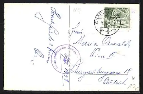 AK Château-d`Oex, La Soldanelle, Panorama mit Gumfluh, Rocher Plat und Biolet