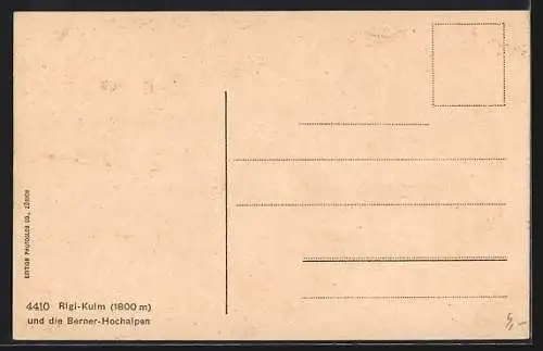 AK Rigi Kulm, Hotel und die Berner-Hochalpen: Mittelhorn, Wetterhorn und Rosenhorn