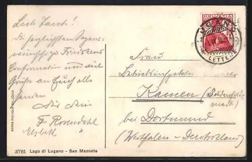 AK San Mamette /Lago di Lugano, Teilansicht mit Bergen
