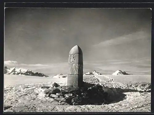 AK Brambrüesch, Naturfreundehütte, Dreibündenstein im Schnee