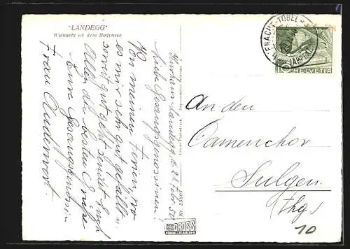 AK Wienacht, Strassenpartie mit Blick auf den Bodensee