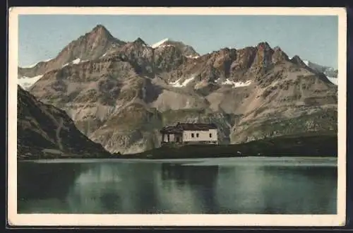 AK Zermatt, Schwarzsee am Matterhorn mit Bergkapelle Maria z. Schnee, Gabelhörner