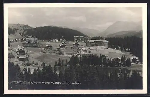 AK Arosa, Panorama vom Hotel Waldhaus gesehen