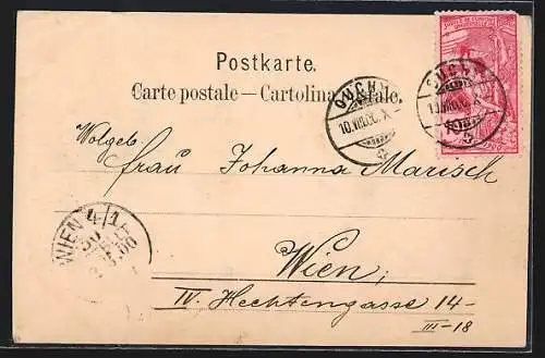 AK Lausanne, Teilansicht mit Viadukt