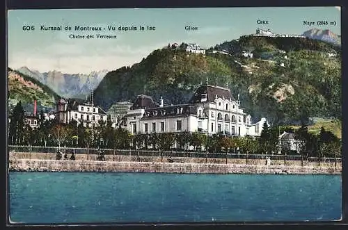 AK Montreux, Kursaal, Vu depuis le lac, Chaîne des Verreaux, Glion, Caux, Naye