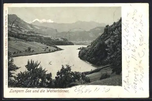 AK Lungern, See und die Wetterhörner