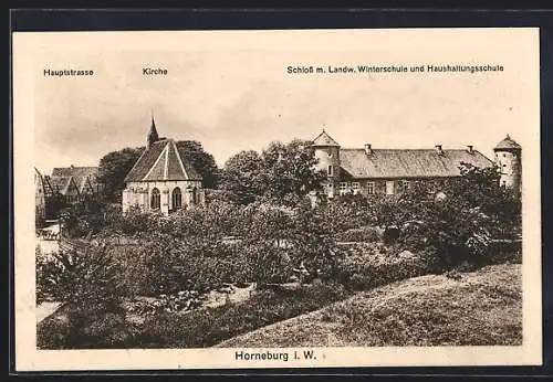 AK Horneburg i. W., Schloss m. Landw. Winterschule und Haushaltungsschule