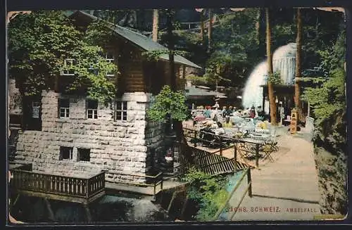 AK Rathen / Sächs. Schweiz, Gasthaus am Amselfall