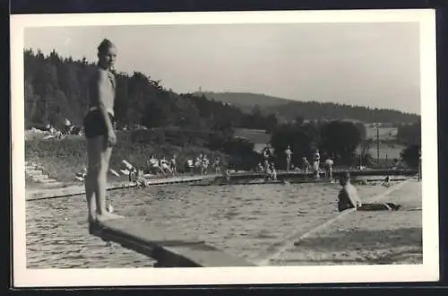 AK Jonsdorf, Gebirgsbad mit Badegästen