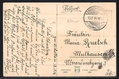 AK Mainz, Teilansicht vom Stephansturm aus