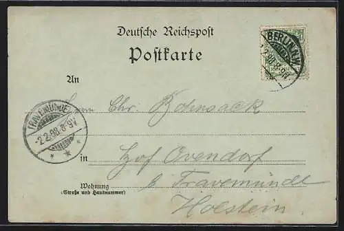Mondschein-AK Berlin-Tiergarten, Das Reichstagsgebäude