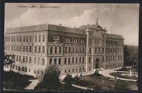 AK Cöthen i. Anh., Polytechnikum mit Anlagen aus der Vogelschau