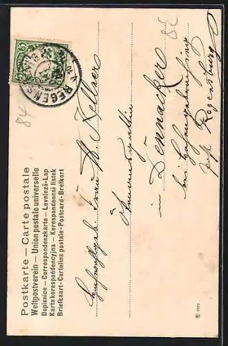 AK Christkind über den Wolken, Neujahrsgruss