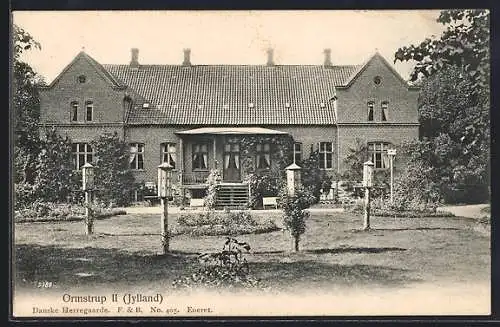 AK Ormstrup /Jylland, Gutshaus mit Garten