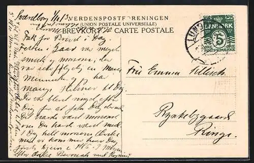 AK Svoerdborg, Strassenpartie mit Kirche