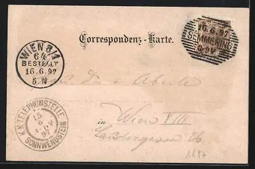 Lithographie Maria-Schutz, Friedrich Schüler Alpen-Gasthaus, Ortsansicht mit Sonnwendstein