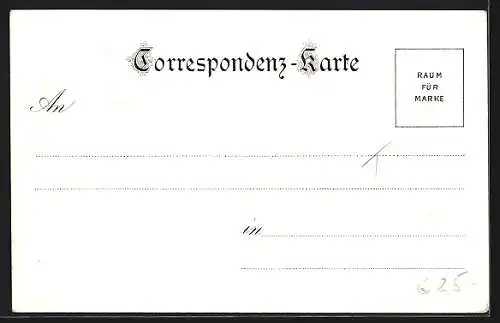 Lithographie Niederdorf, Totalansicht aus weiter Ferne