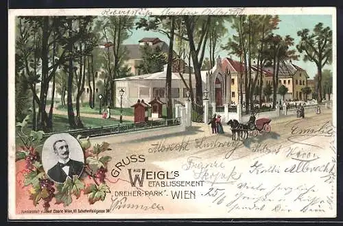 Lithographie Wien, Weigl`s Restaurant Dreher-Park