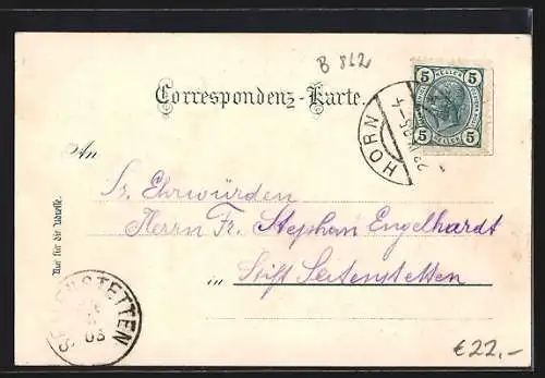 AK Horn, Strassenpartie mit Geschäften