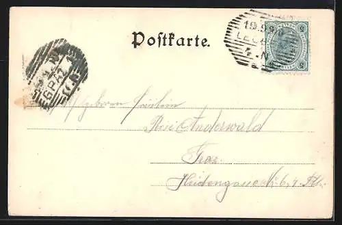 AK Leoben, Franz Josef-Strasse mit Gebäudeansicht