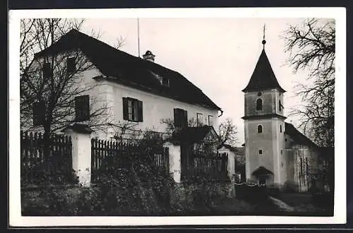 AK Rohr bei Hartberg, Unterrohr, Partie an der Kirche