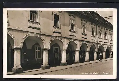 AK Mittelwalde /Schl., Partie an den Lauben