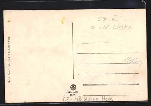 AK Kutna Hora, Kostnice, Velechrám p. Marie, Kromenského, Palackého ulice