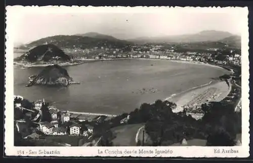 AK San Sebastián, La Concha desde Monte Igueldo