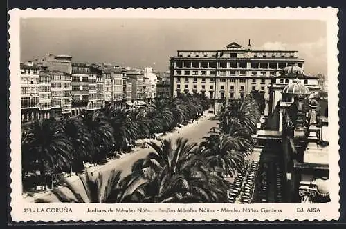 AK La Coruna, Jardines de Mendez Nunez