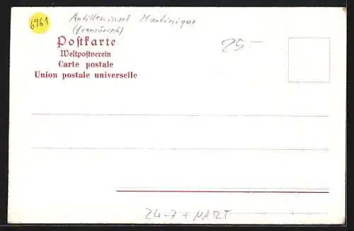 AK Saint-Pierre, Ausbruch des Vulkans Mont Pelé am 8. Mai 1902