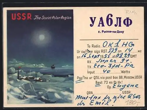 Künstler-AK USSR, The Soviet Polar Region, Radio ya6