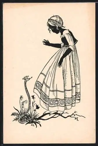 AK Schattenbild, Die weisse Schlange, Märchen