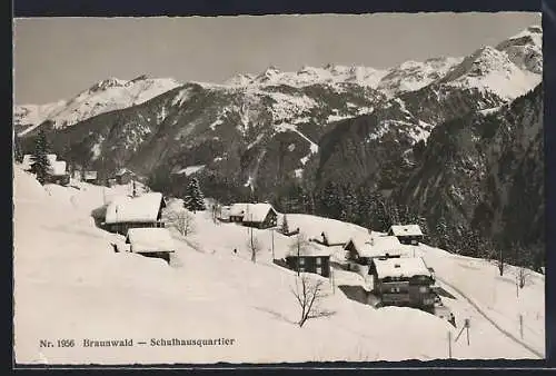 AK Braunwald, Schulhausquartier im Winter