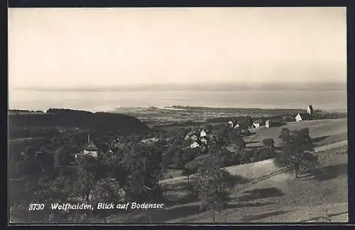 AK Wolfhalden, Ortsansicht mit Bodensee-Blick