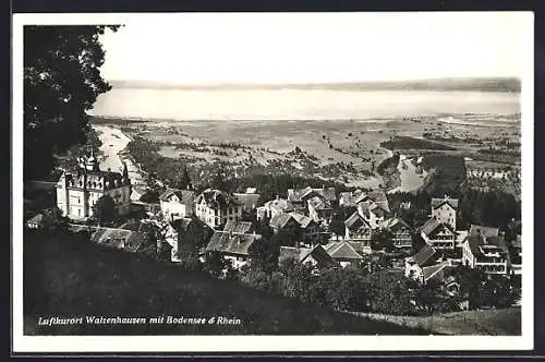 AK Walzenhausen, Panorama mit Bodensee & Rhein