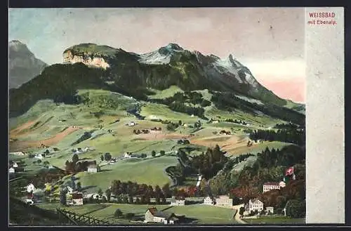 AK Weissbad, Panorama mit Ebenalp