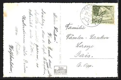 AK Wolfhalden, Teilansicht mit Bodensee