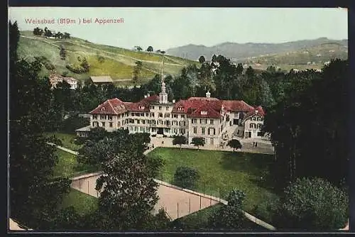 AK Weissbad bei Appenzell, Ortsansicht mit Umgebung aus der Vogelschau