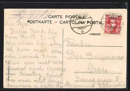 AK Weggis, Totalansicht mit Wasserblick und Bergpanorama