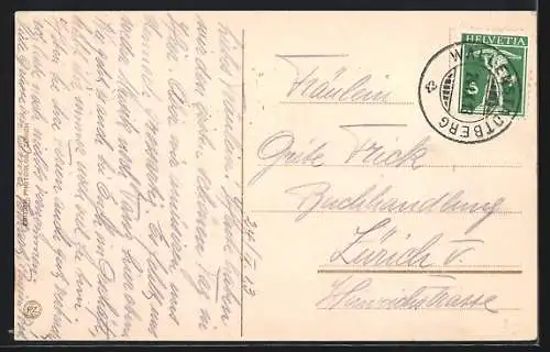 AK Wallenstadtberg, Sanatorium mit Churfirsten