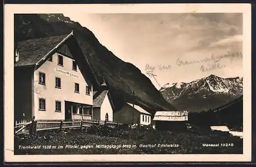 AK St. Leonhard im Pitztal, Trenkwald, Gasthof Edelweiss gegen Mittagskogel