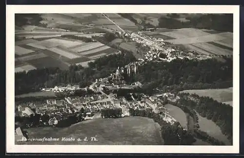 AK Raabs a. d. Th., Fliegeraufnahme des gesamten Ortes