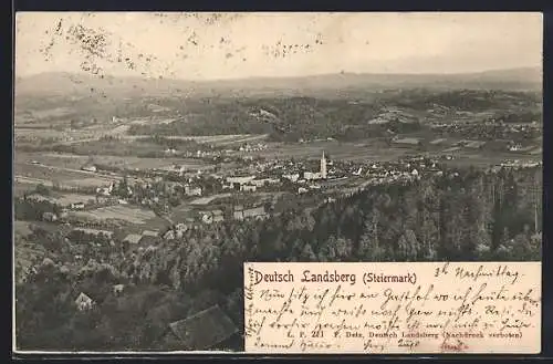 AK Deutsch-Landsberg /Steiermark, Gesamtansicht aus der Ferne