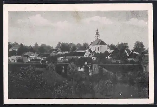 AK Wimsbach /Oberdonau, Ortspanorama mit Kirche