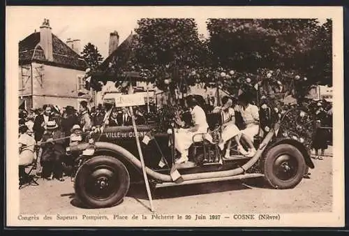 AK Cosne /Nièvre, Congrès des Sapeurs 1937, Place de la Pêcherie