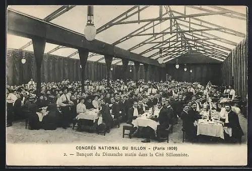 AK Paris, Congrès National du Sillon, 1909, Banquet du Dimanche matin dans la Cité Sillonniste