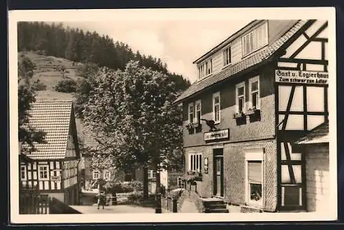 AK Giesshübel /Thür., Gasthaus Zum schwarzen Adler