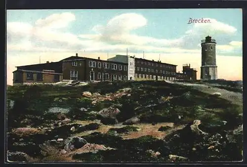 AK Thale i. Harz, Brockenhotel und Aussichtsturm