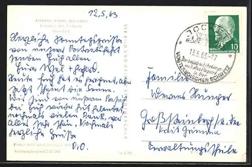 AK Jocketa, Ortspartie mit Gasthof Alt-Jocketa und Teich